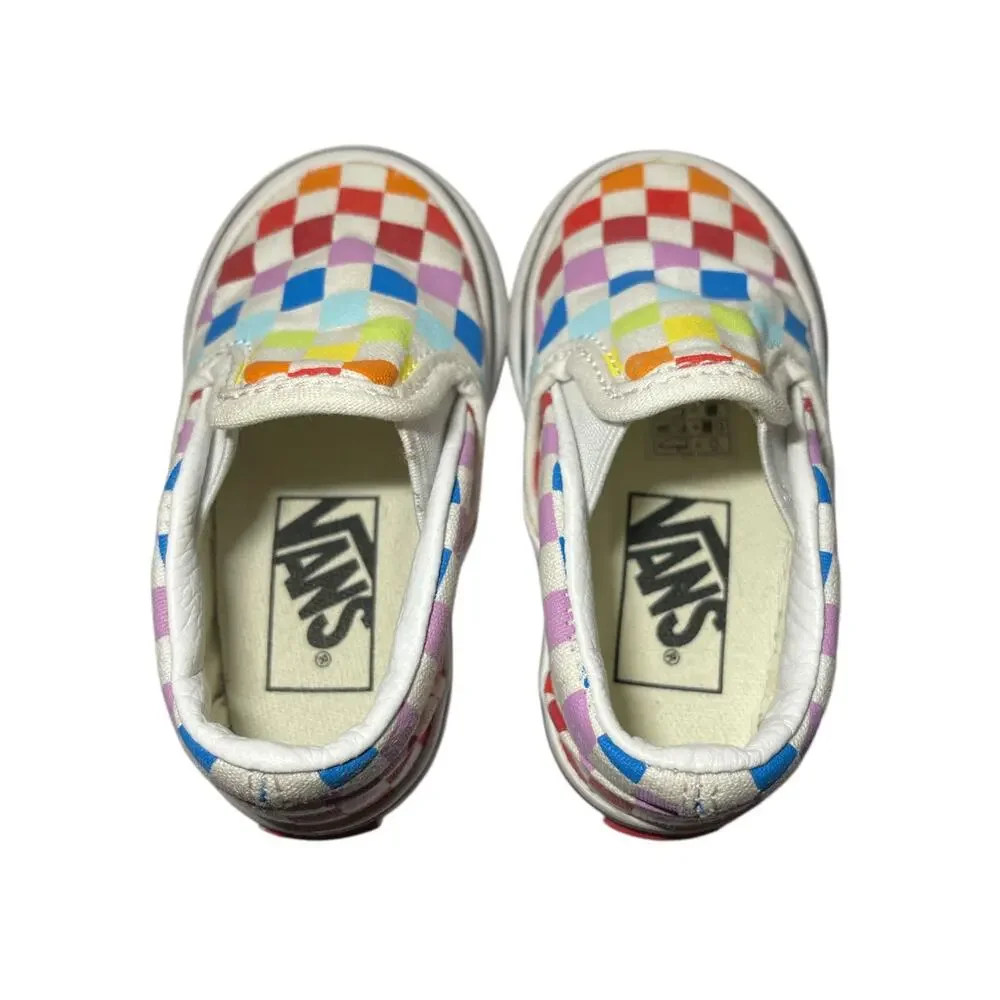 Vans Off the Wall Toddlers Baby Shoes Classic Slip on Checkerboard Size 4 Kids